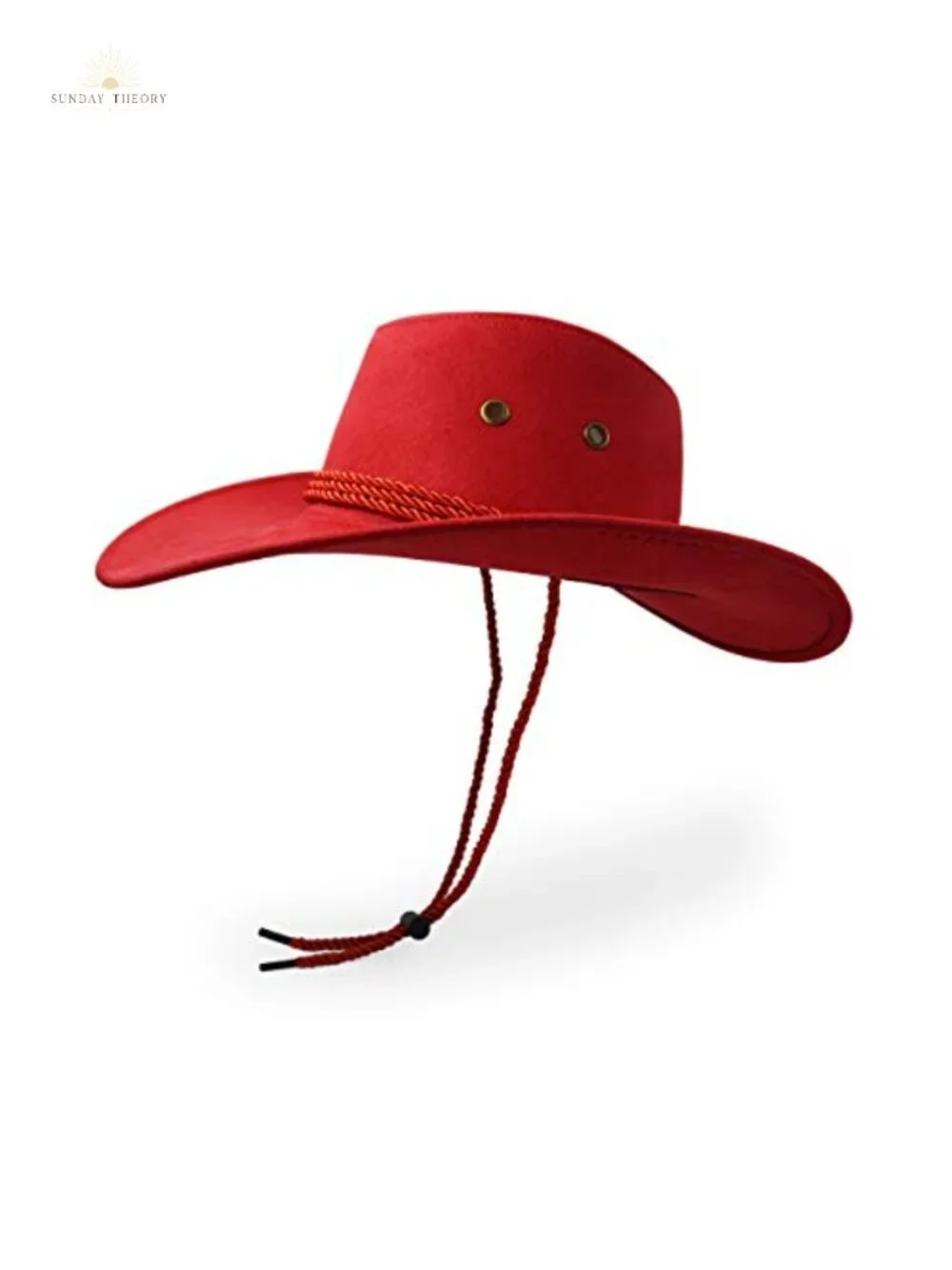 Faux Leather Suede Cowboy Hat with Chin Strap, Fishing Hiking Outdoor